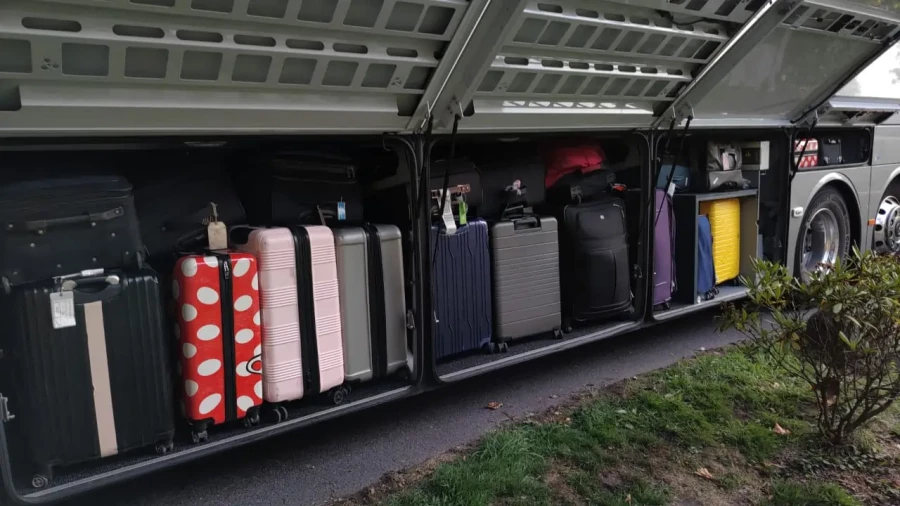Fully Loaded Coach Luggage Bay for Group Travel Fully Loaded Coach Luggage Bay for Group Travel