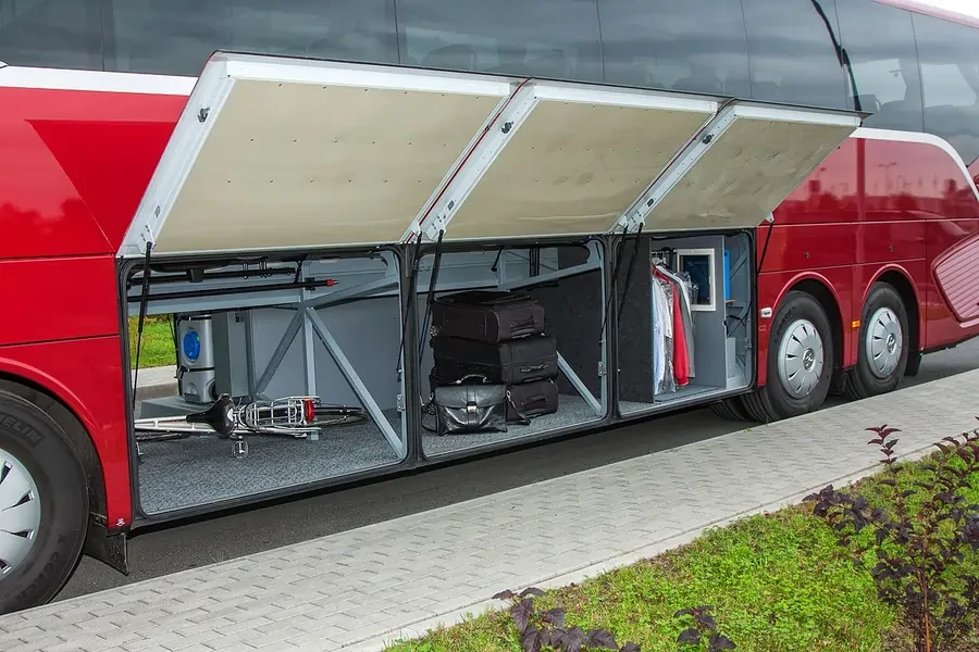 Spacious luggage for the charter bus Spacious luggage for the charter bus