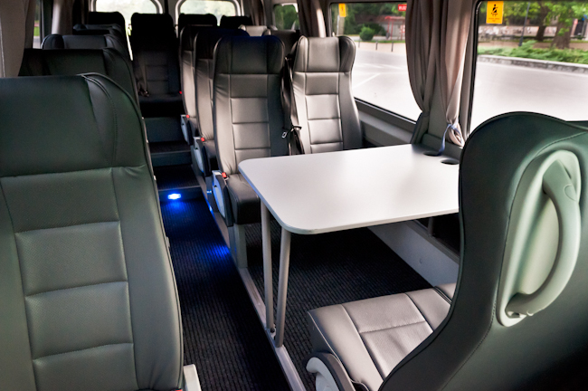 Mercedes Sprinter minibus exterior on tour