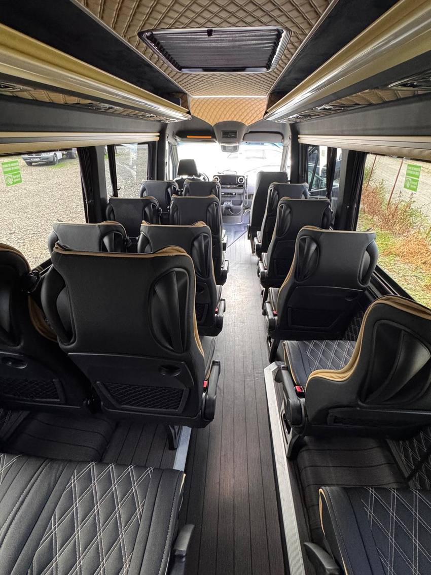 Minibus aisle view towards the rear